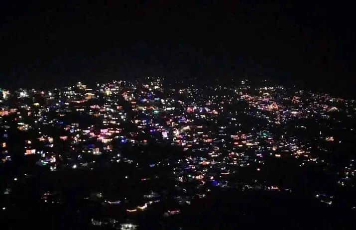 The splendor of Diwali seen from Suraj Bhandari's village.