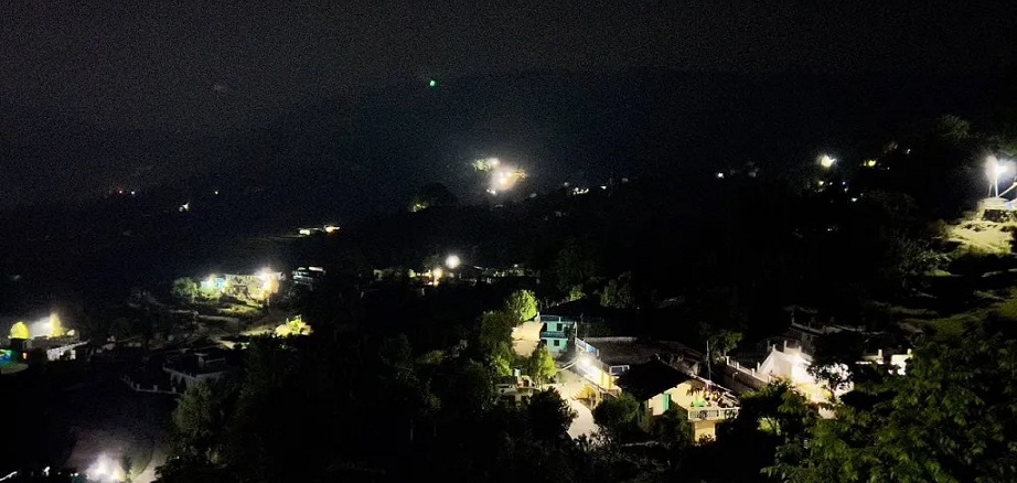 champawat city bathed in electric light.