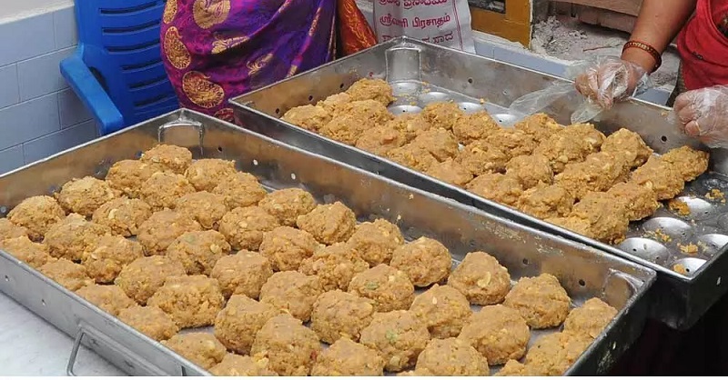 laddus given as prasad in tirupati tirumala temple.