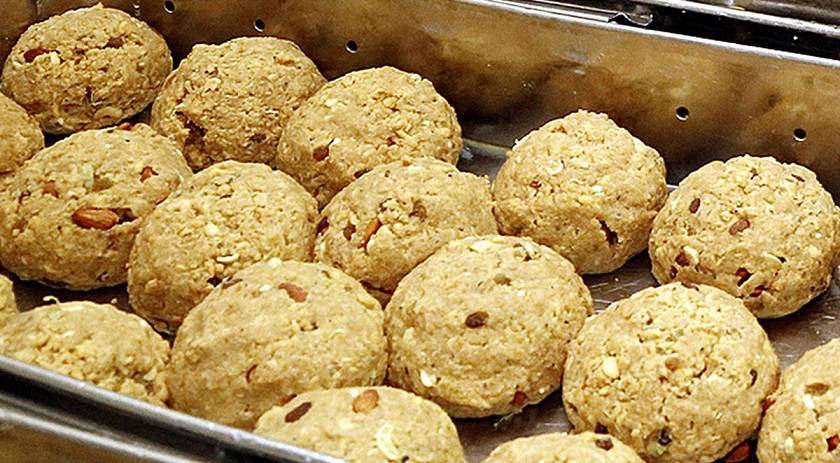 laddus offered as prasad at tirupati tirumala temple.