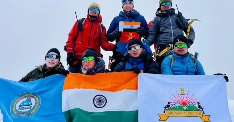 nimas team climbing unnamed peak in arunachal pradesh.