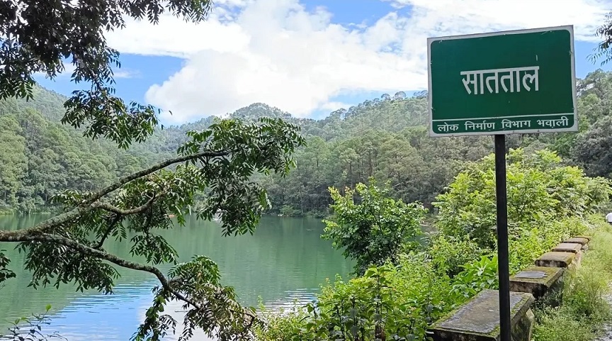 sattal- lake amidst greenery.