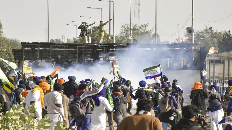 farmers protesting at shambhu border. (photo courtesy from social media)