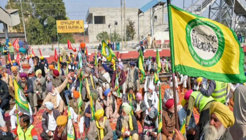 file photo of farmers protesting at shambhu border.