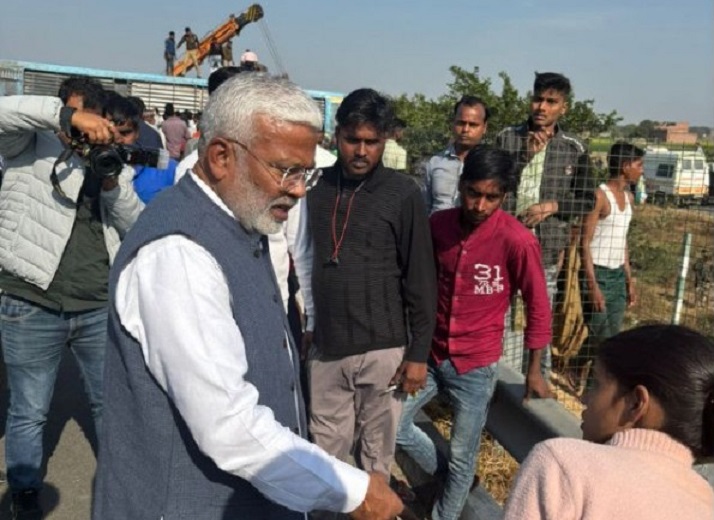 uttar pradesh cabinet minister swatantra dev singh present at the spot in kannauj.