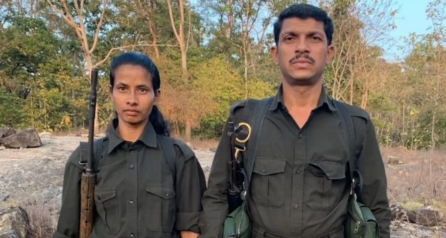 naxalite commander damodar with one of his associates.