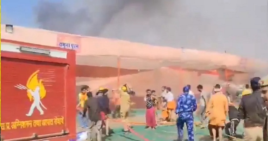 fire broke out in sector 18 of mahakumbh.